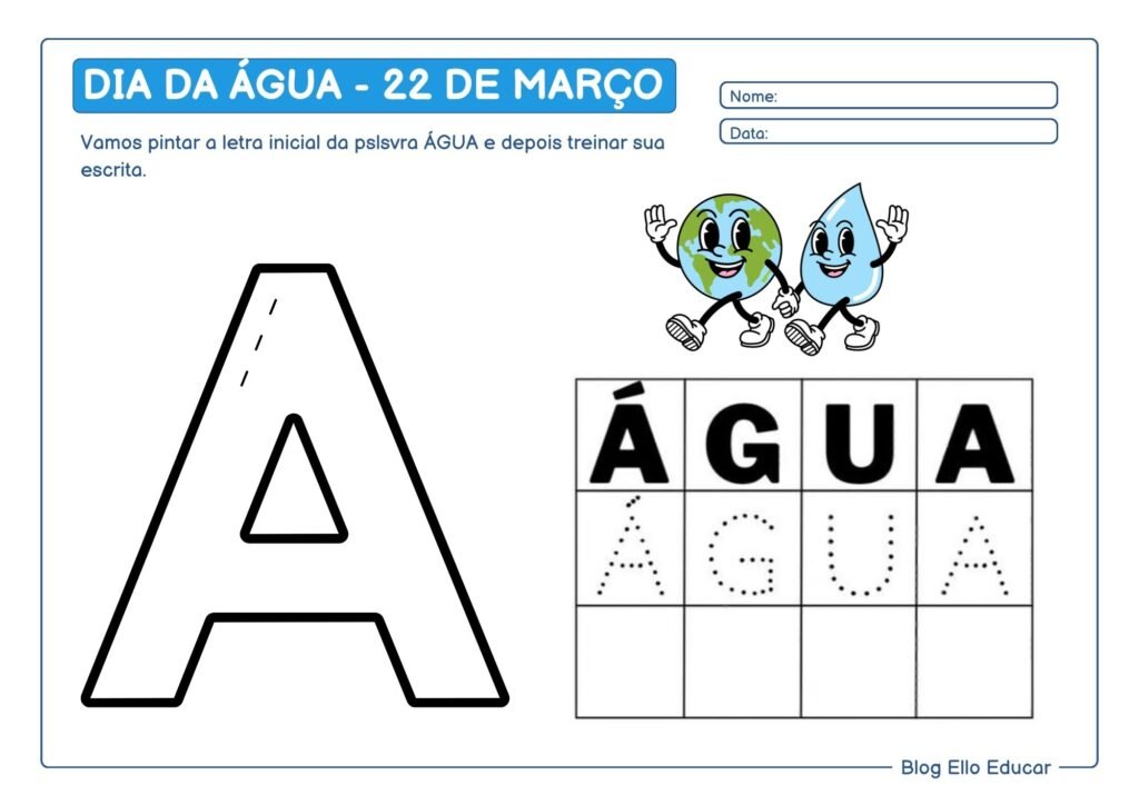 Atividades Dia da Água Educação Infantil