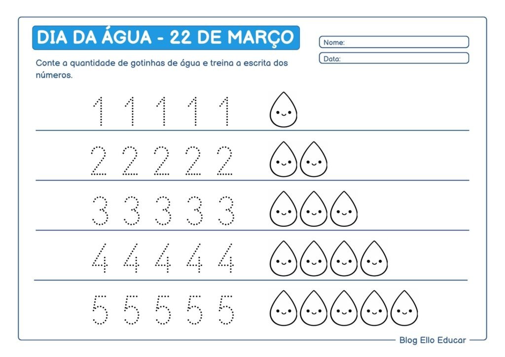 Atividades Dia da Água Educação Infantil