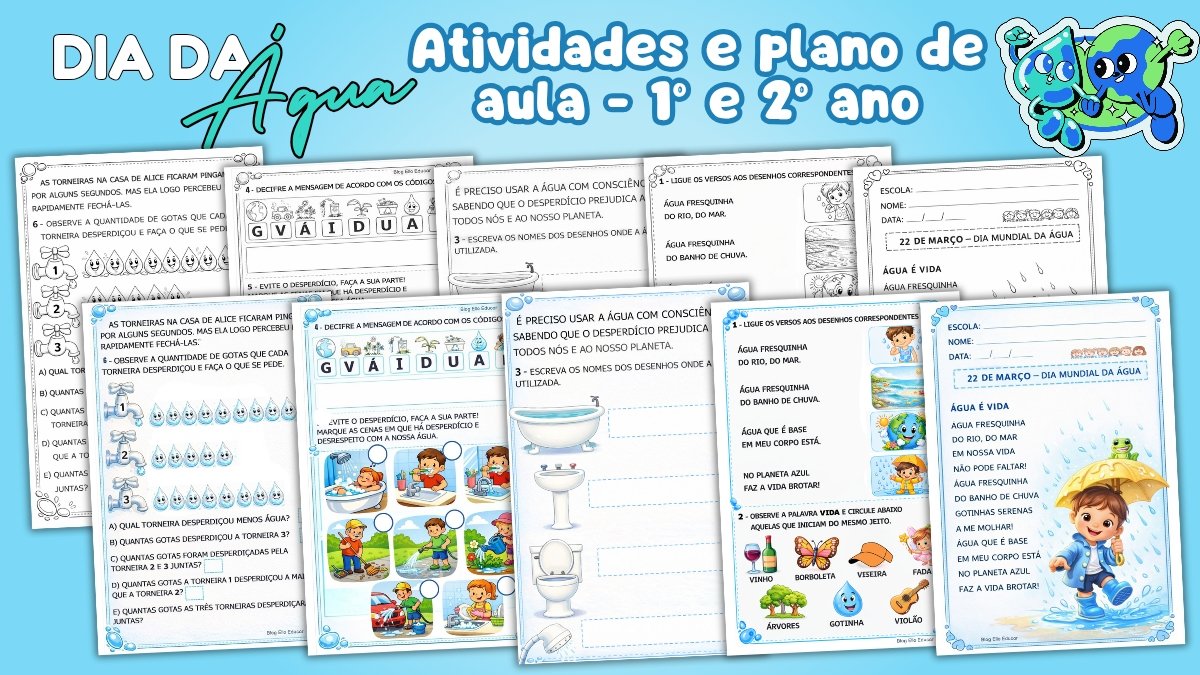 Atividades Dia da Água para 1° e 2° ano