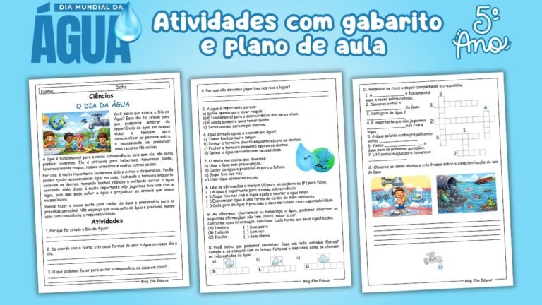 Atividades de Ciências Dia da Água 5° ano