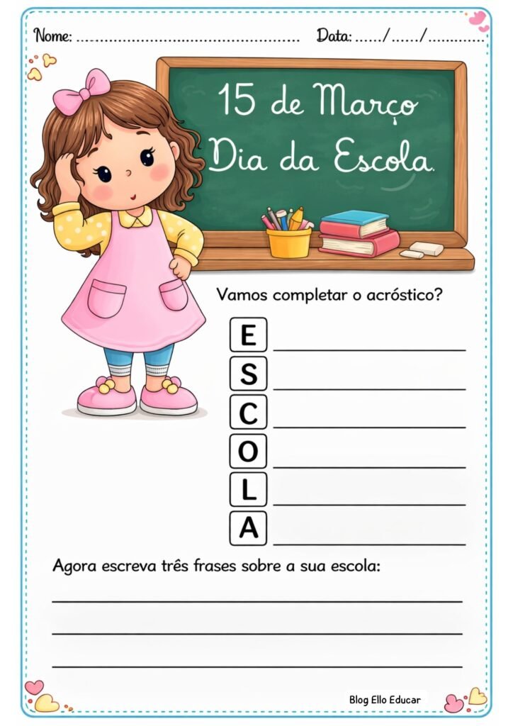 Atividades Dia da Escola 2° ano