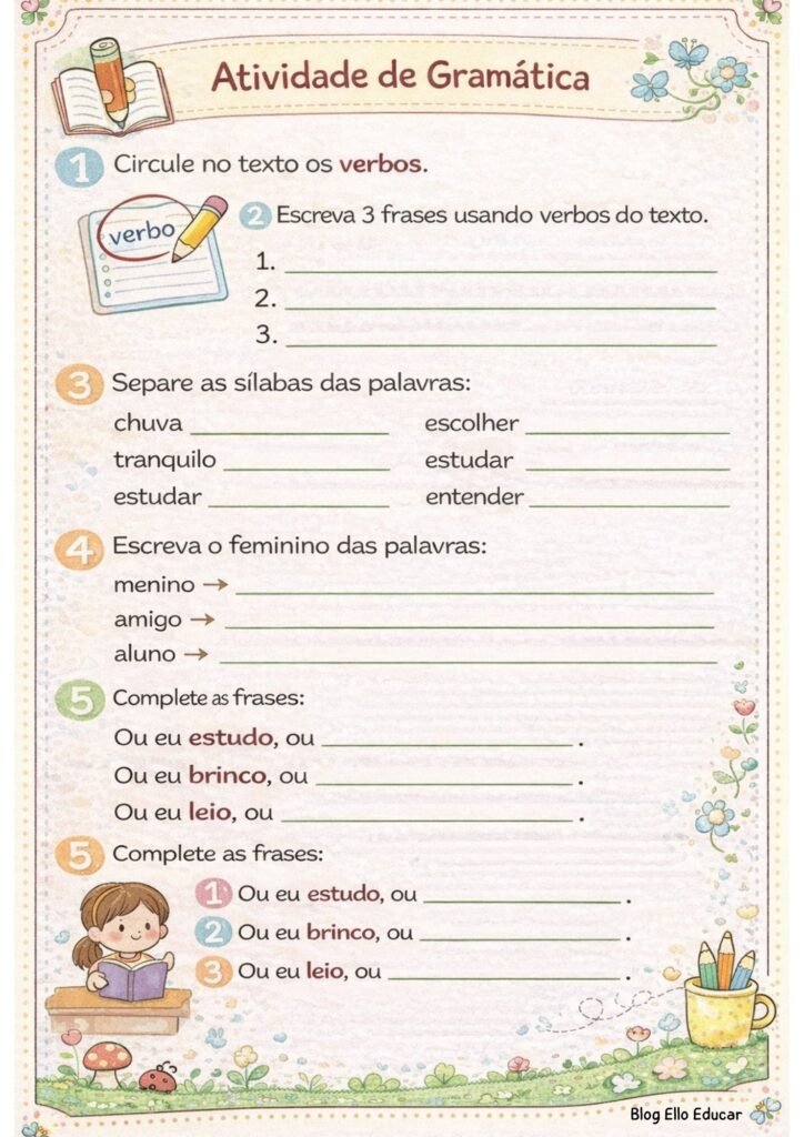 Atividades Dia da Escola 3° ano