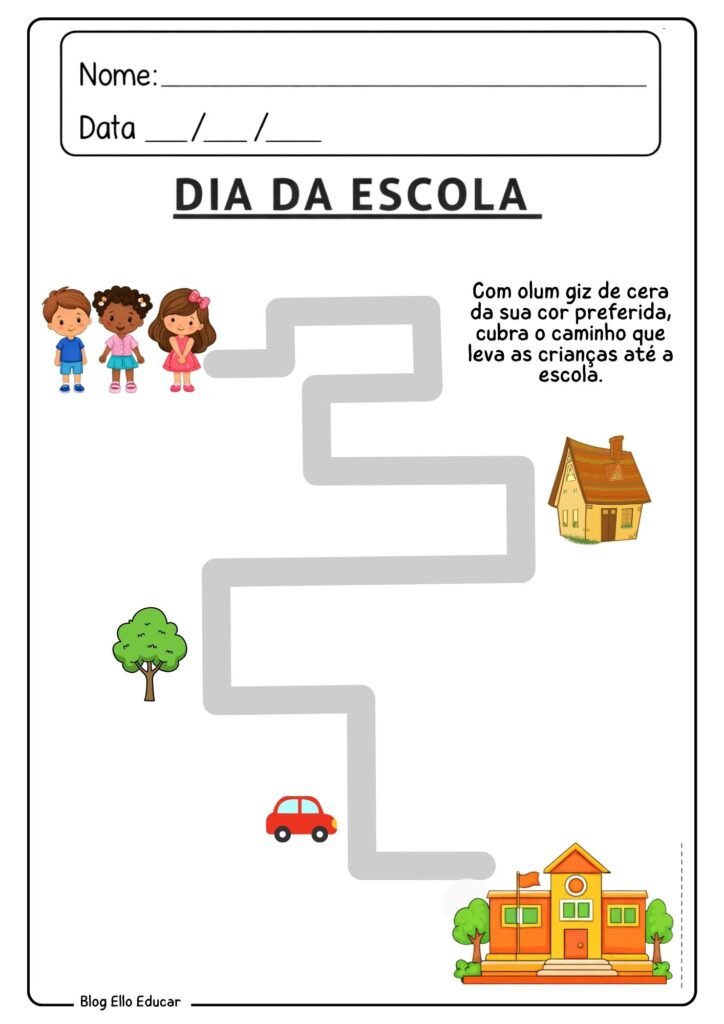 Atividades Dia da Escola educação infantil