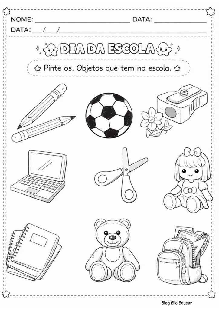 Atividades Dia da Escola educação infantil