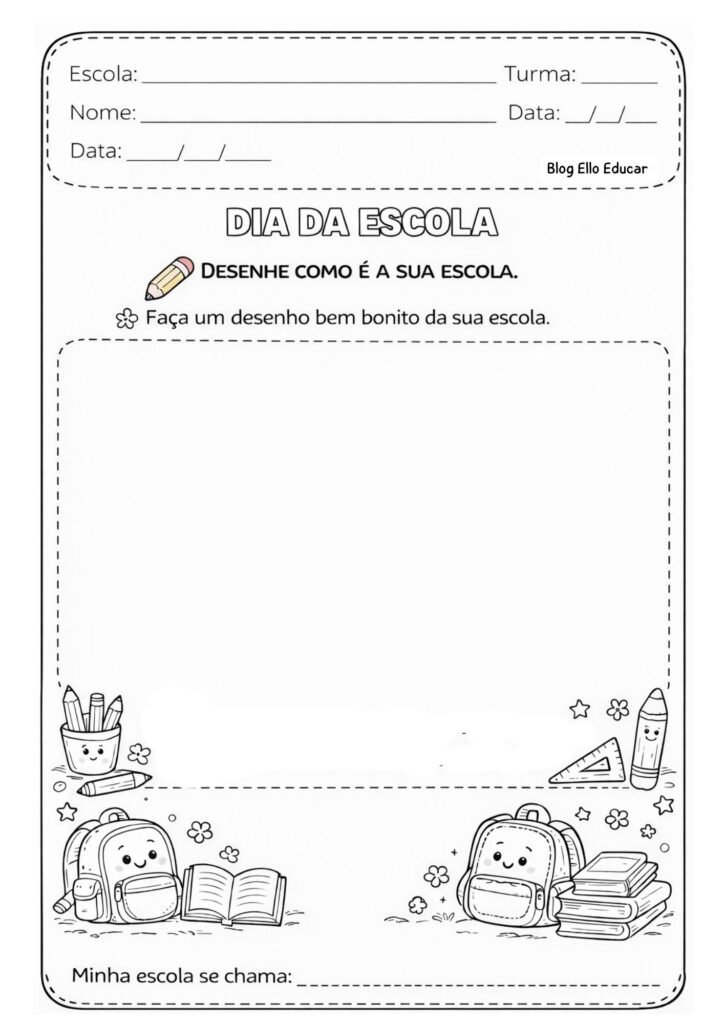 Atividades Dia da Escola educação infantil