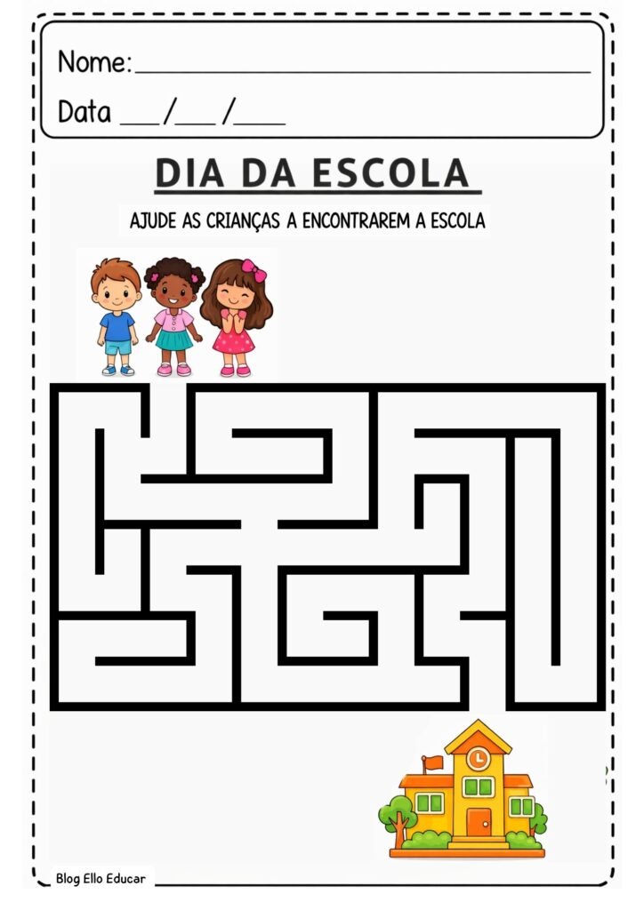 Atividades Dia da Escola educação infantil