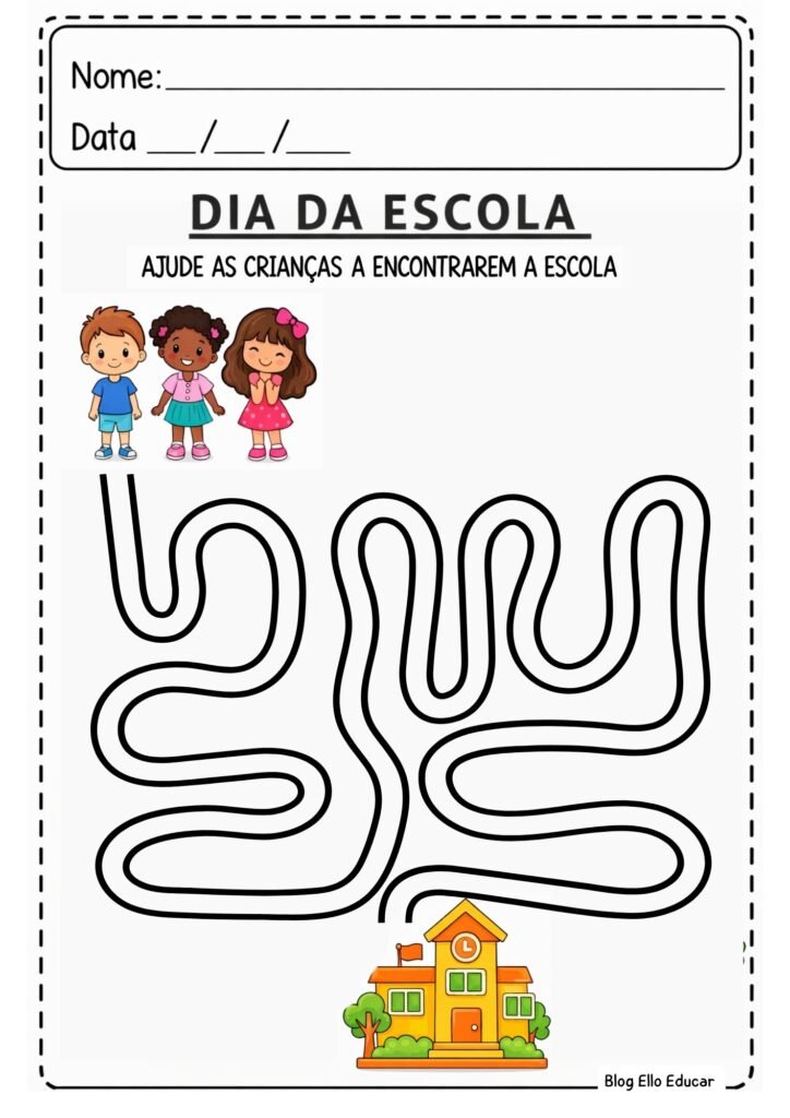 Atividades Dia da Escola educação infantil