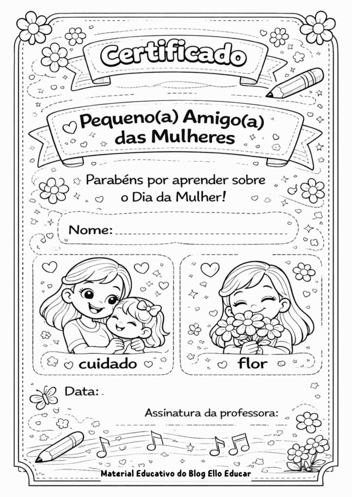 Atividades Dia da Mulher Educação Infantil