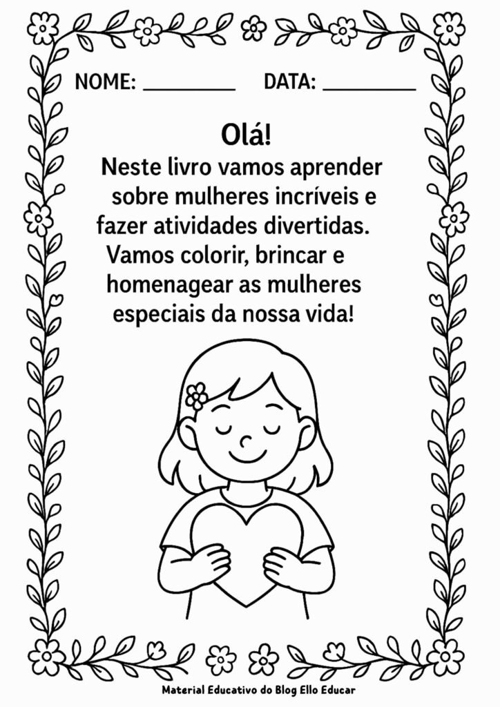 Atividades Dia da Mulher Educação Infantil