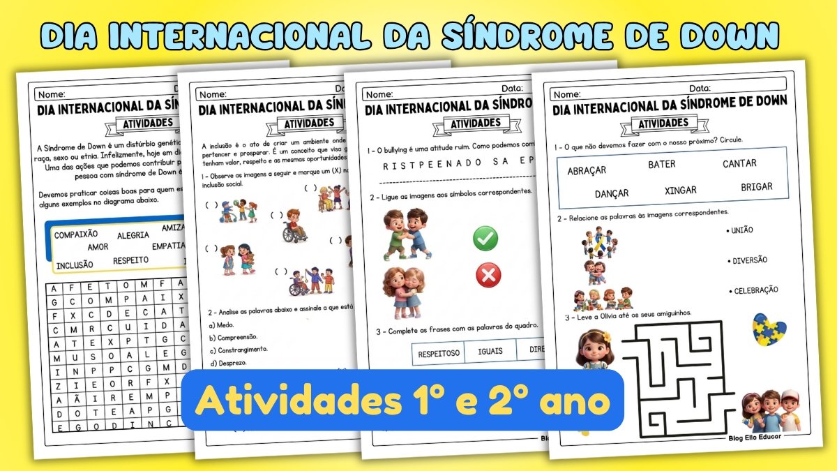 Atividades Dia Internacional da Síndrome de Down: 1º e 2º ano