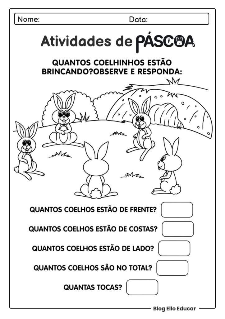 Atividades de Páscoa 1° ano