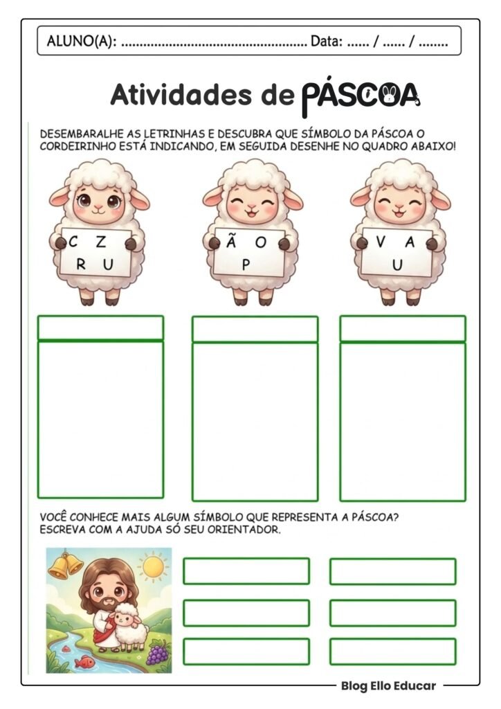 Atividades de Páscoa 1° ano
