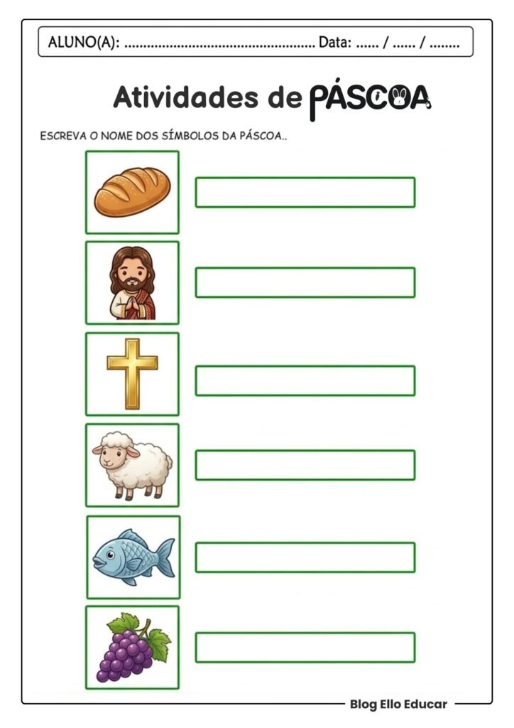 Atividades de Páscoa 1° ano