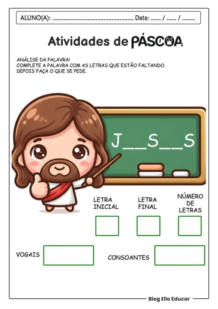 Atividades de Páscoa 1° ano