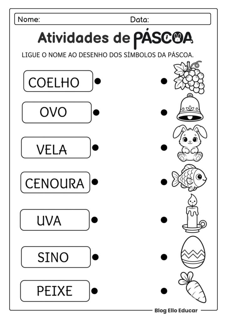 Atividades de Páscoa 1° ano