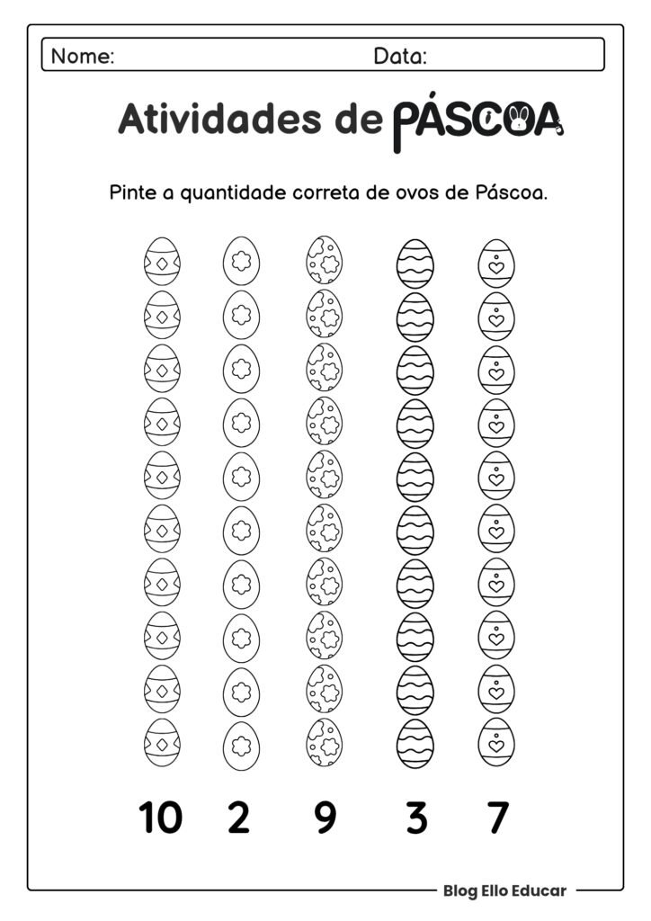Atividades de Páscoa 1° ano