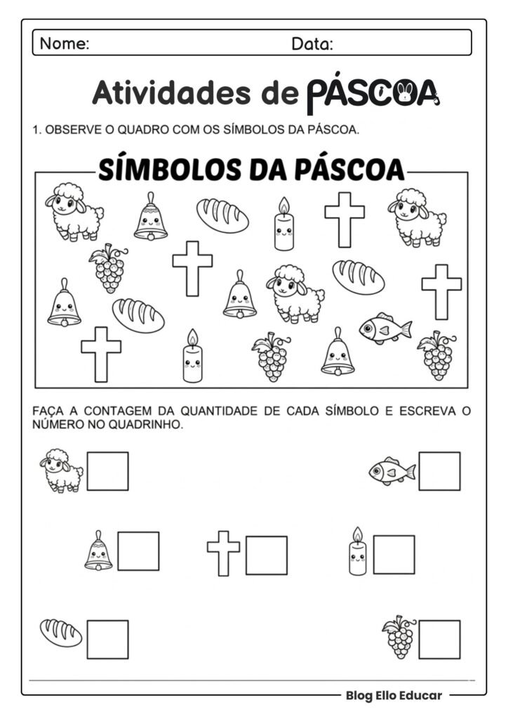 Atividades de Páscoa 1° ano