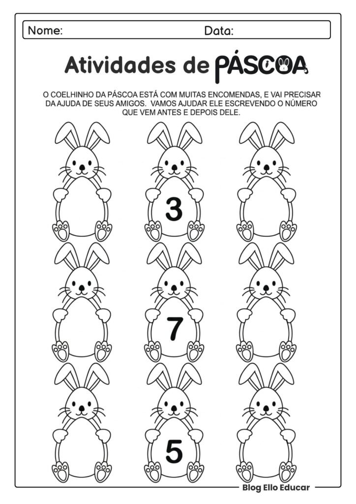 Atividades de Páscoa 1° ano