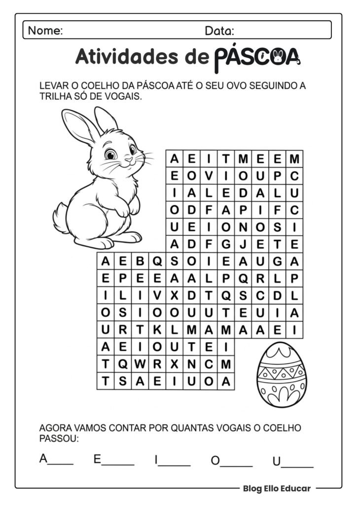 Atividades de Páscoa 1° ano