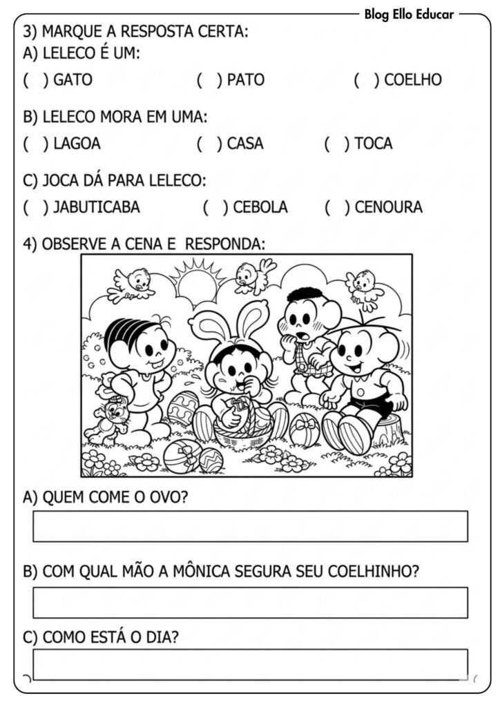 Atividades de Páscoa 1° e 2° ano
