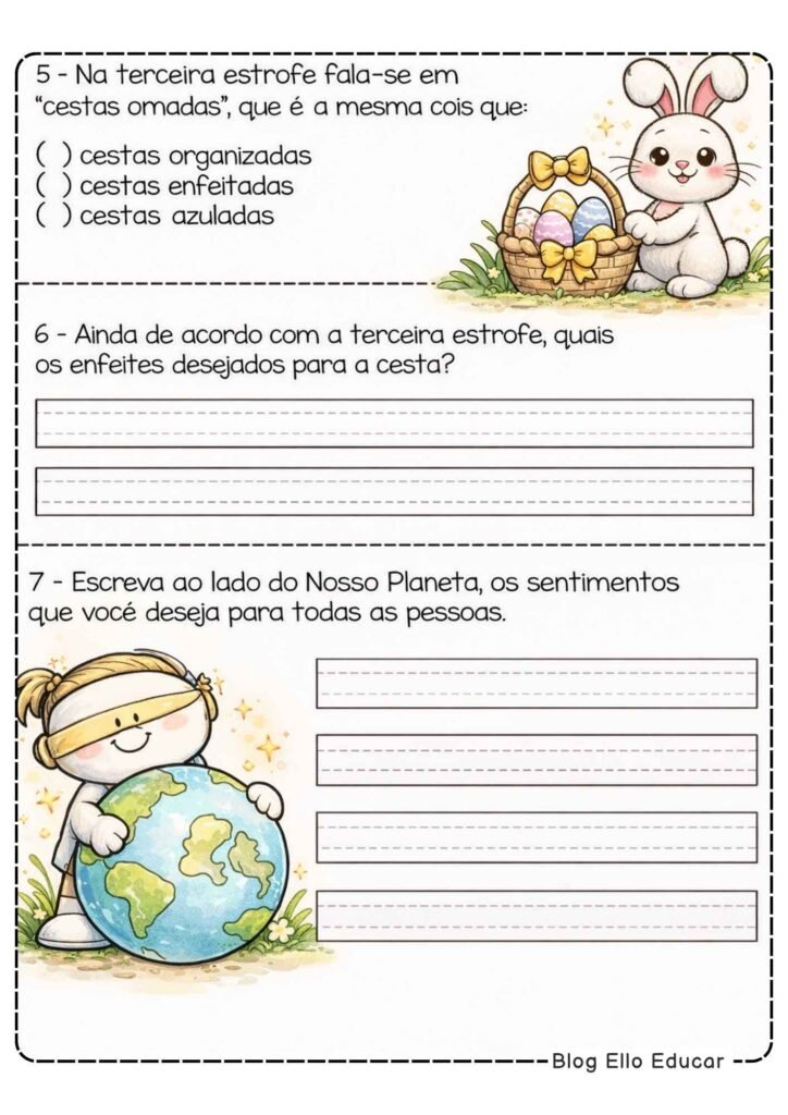 Atividades de Páscoa 3° ano