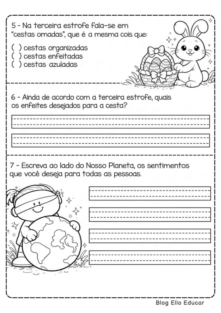 Atividades de Páscoa 3° ano