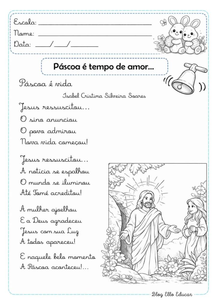 Atividades de Páscoa 4° ano