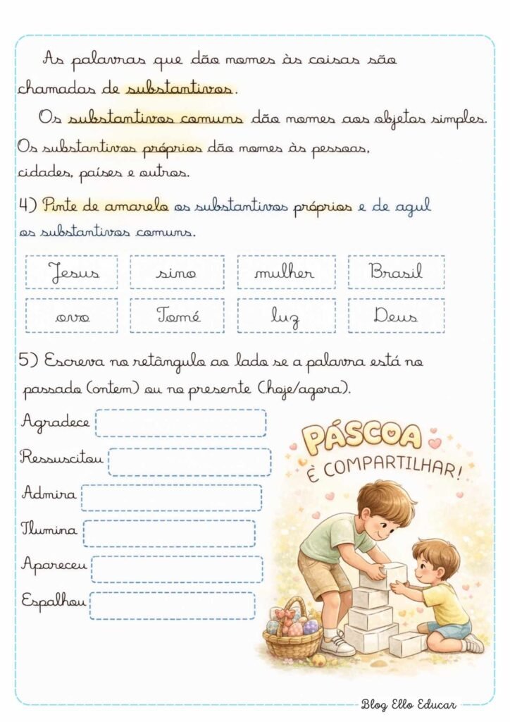 Atividades de Páscoa 4° ano