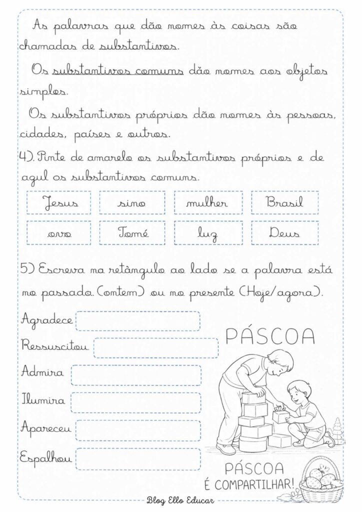 Atividades de Páscoa 4° ano