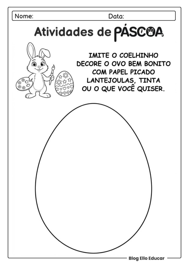 Atividades de Páscoa para Educação Infantil