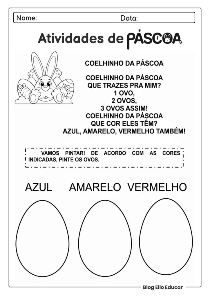 Atividades de Páscoa para Educação Infantil