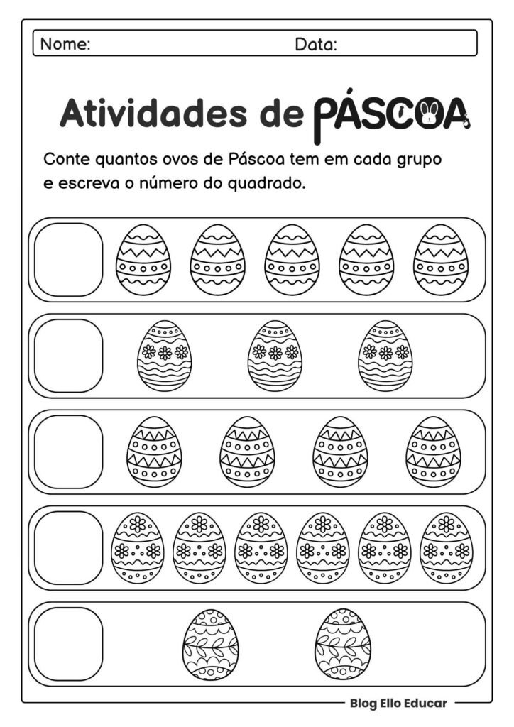 Atividades de Páscoa para Educação Infantil