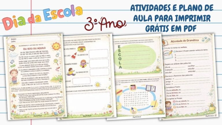 Atividades Dia da Escola 3° ano