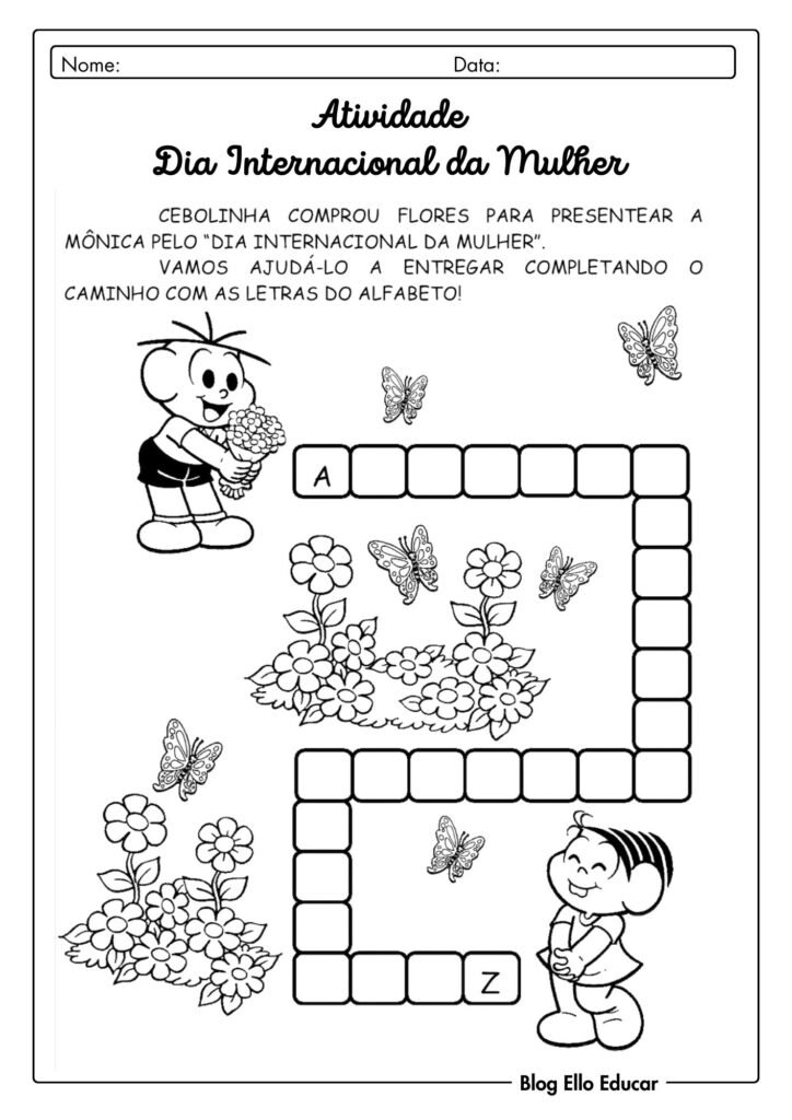 Atividades dia da mulher 1° ano.
