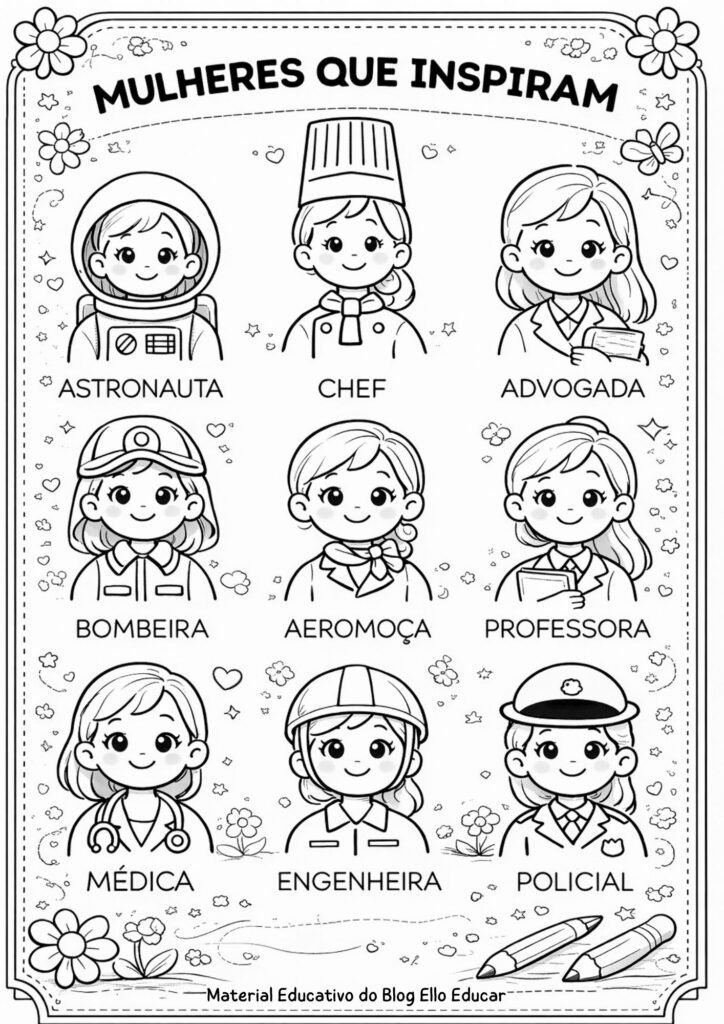 Atividades dia da mulher Educação infantil