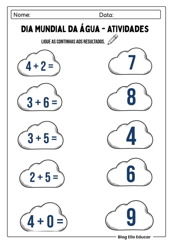Atividades do Dia da água para imprimir