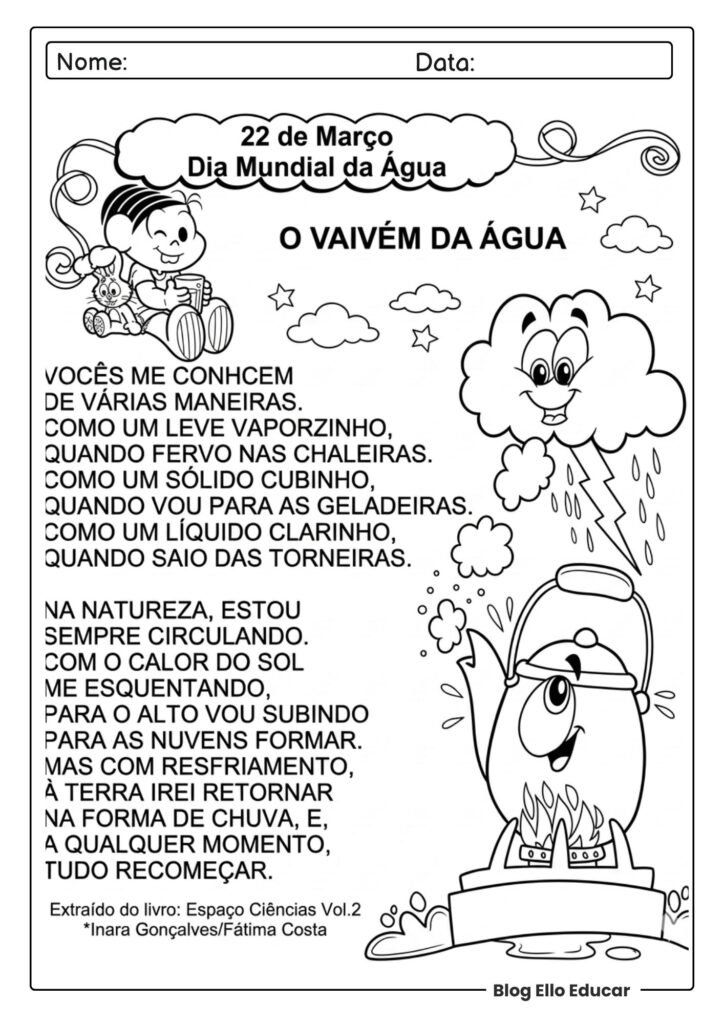 Atividades sobre o Dia da Água