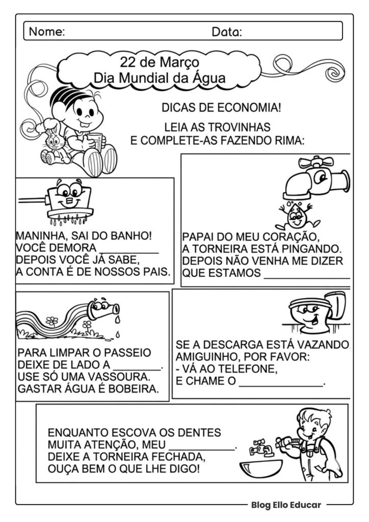 Atividades sobre o Dia da Água