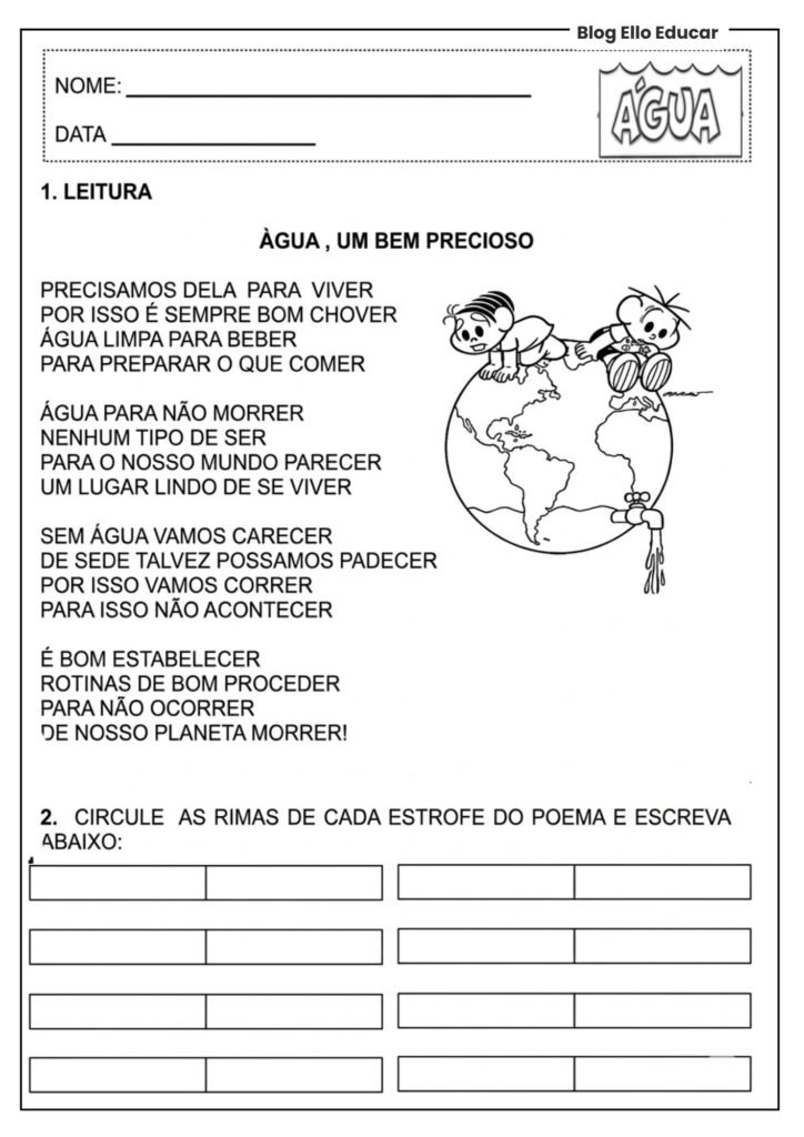 Atividades sobre o Dia da Água