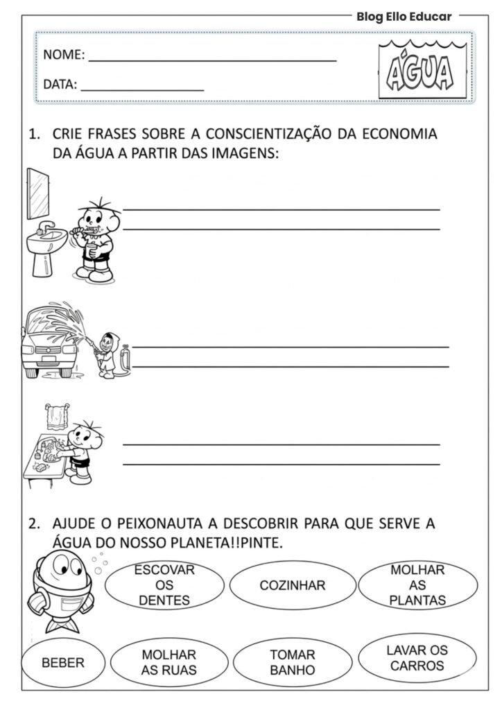 Atividades sobre o Dia da Água