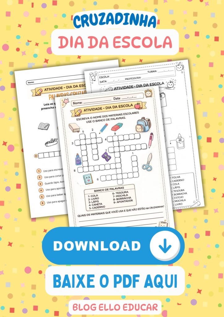 Cruzadinha dia da escola