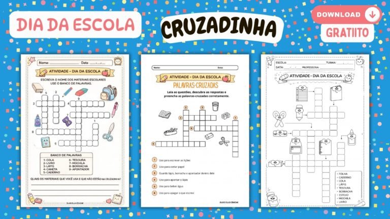 Cruzadinha dia da escola