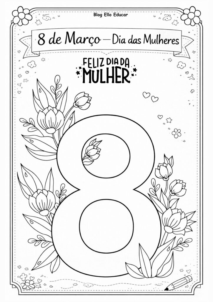 Desenhos do Dia da Mulher para colorir