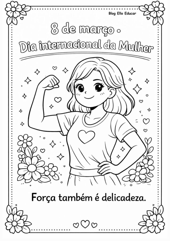 Desenhos do Dia da Mulher para colorir