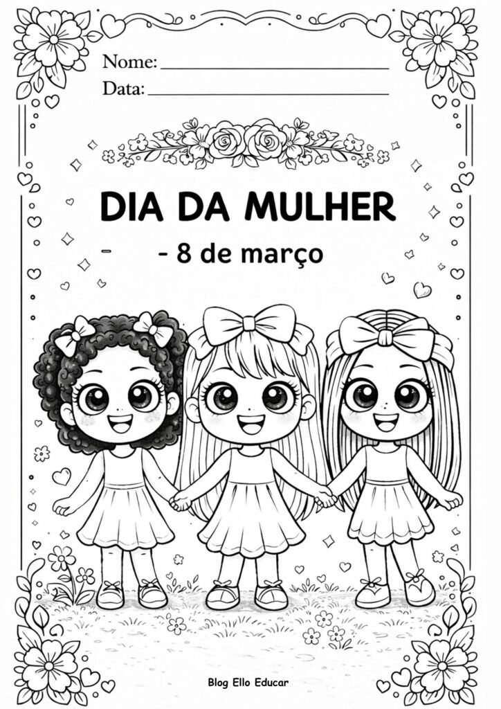 Desenhos do Dia da Mulher para colorir