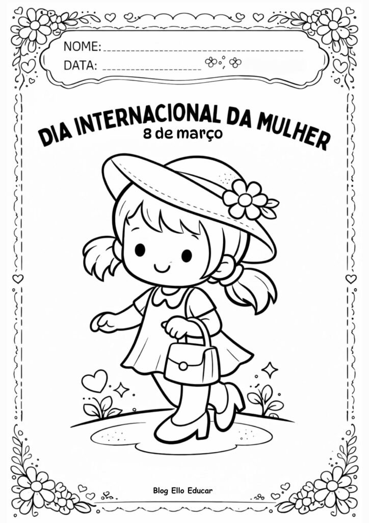 Desenhos do Dia da Mulher para colorir