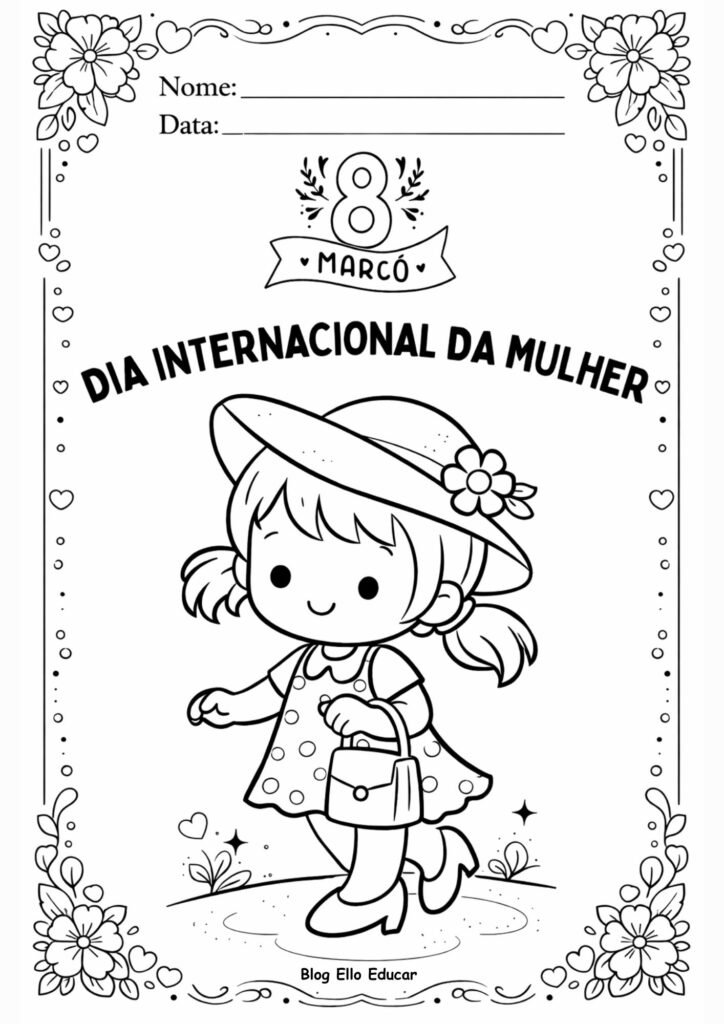 Desenhos do Dia da Mulher para colorir