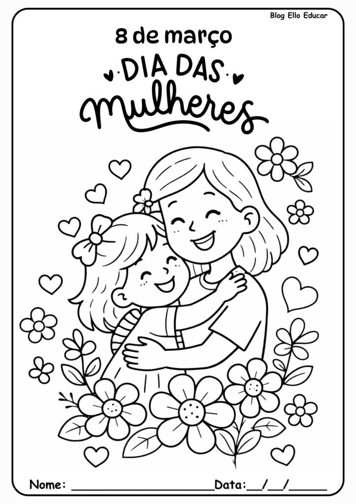 Desenhos do Dia da Mulher para colorir
