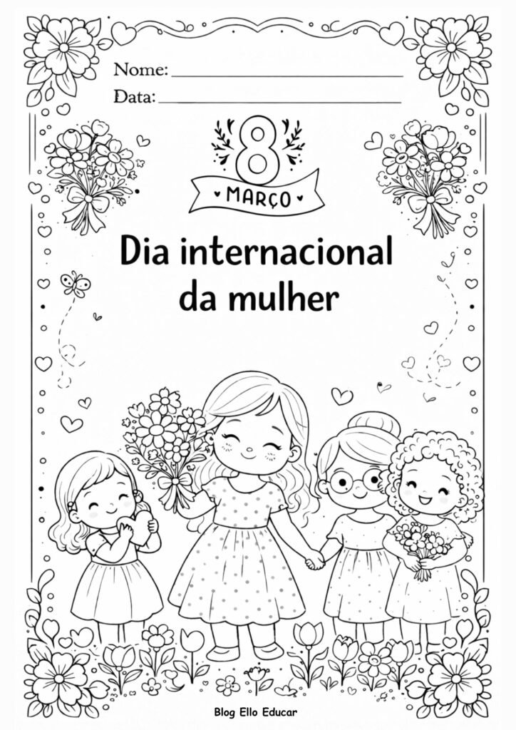 Desenhos do Dia da Mulher para colorir