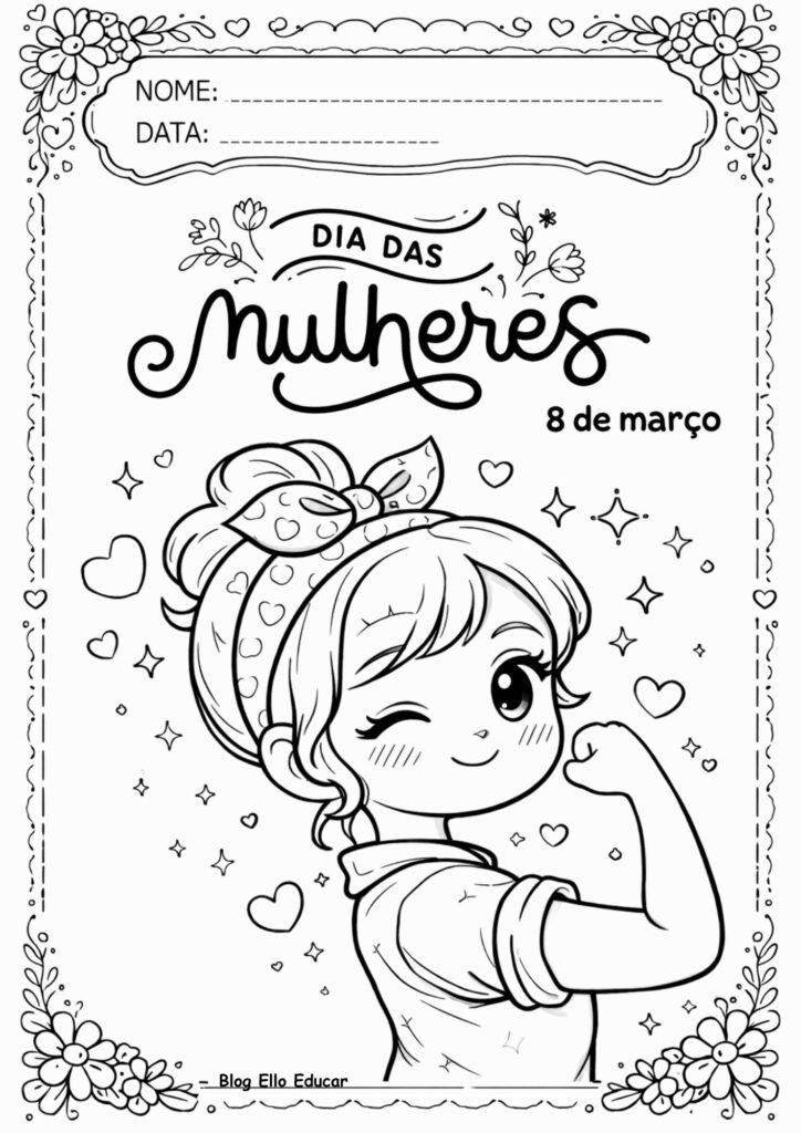 Desenhos do Dia da Mulher para colorir